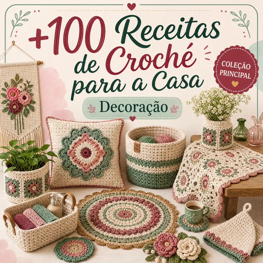 Capa do livro +100 Receitas de Croché para a Casa